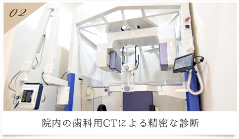 2.院内の歯科用CTによる精密な診断